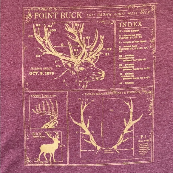 Banana Republic Men’s Elk Antler Maroon T-Shirt Sm - Picture 2 of 7